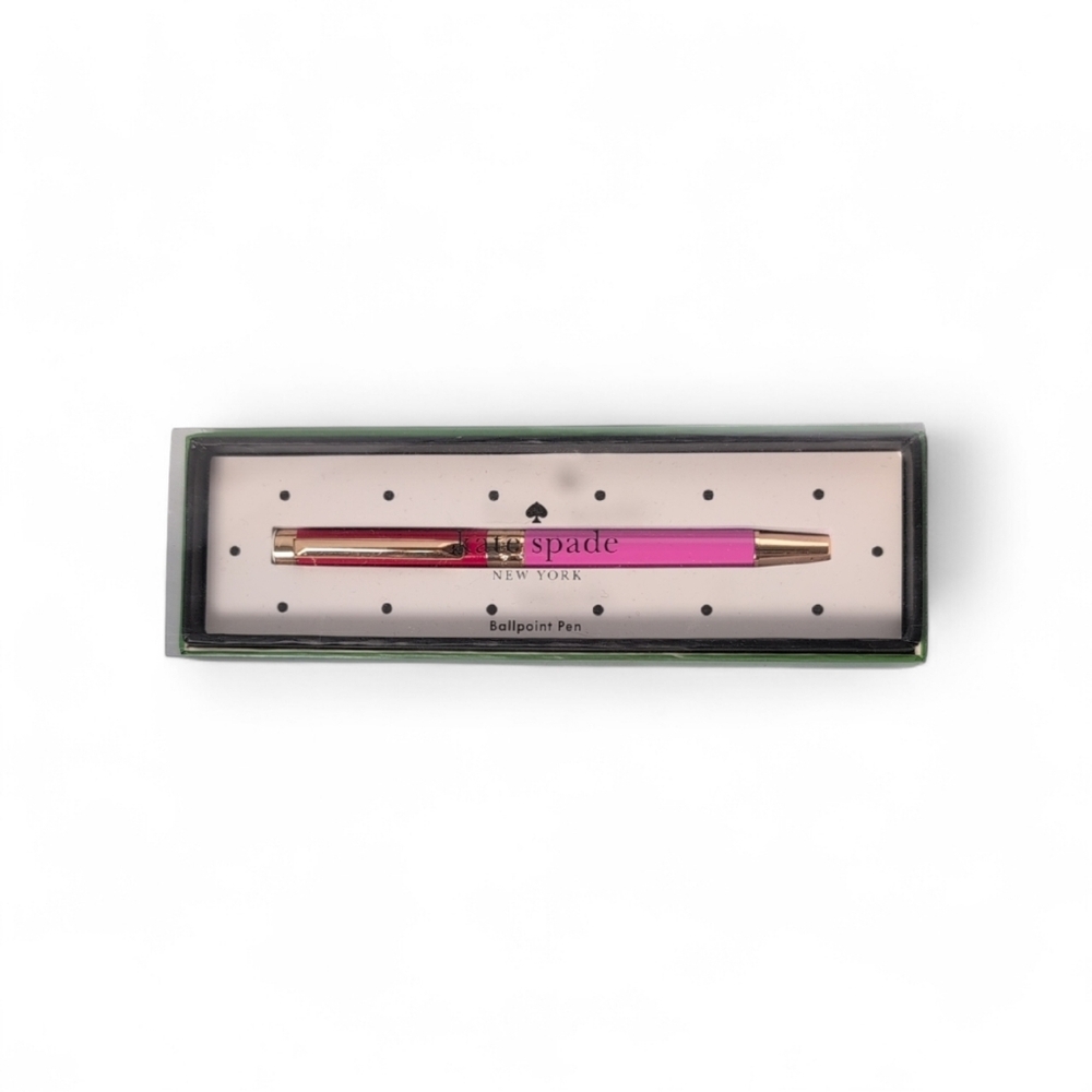 Kate Spade Pink & Red Ballpoint Pen Black Ink